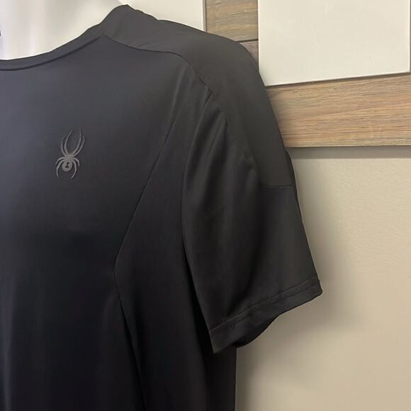 Spyder Active Men’s ProW=B Black Short Sleeve Shirt with Mesh- Medium - Picture 3 of 11